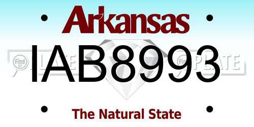 IAB8993 Arkansas License Plate