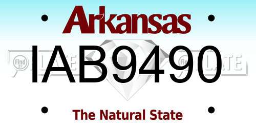 IAB9490 Arkansas License Plate