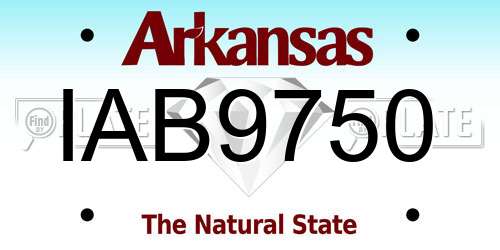 IAB9750 Arkansas License Plate