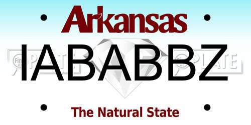 IABABBZ Arkansas License Plate