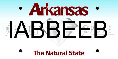 IABBEEB Arkansas License Plate