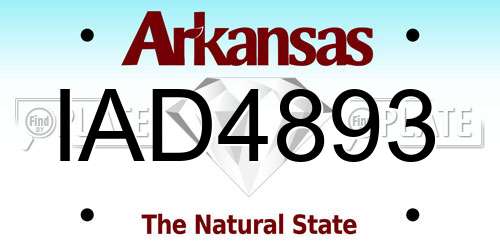 IAD4893 Arkansas License Plate
