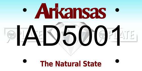 IAD5001 Arkansas License Plate