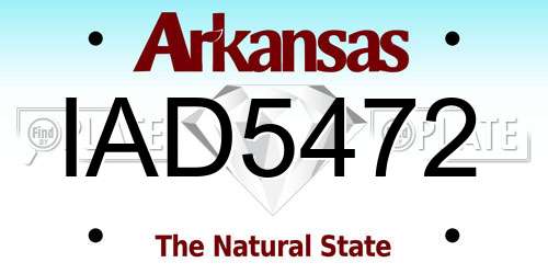 IAD5472 Arkansas License Plate