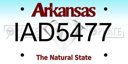 IAD5477 Arkansas License Plate