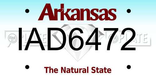 IAD6472 Arkansas License Plate