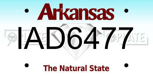 IAD6477 Arkansas License Plate