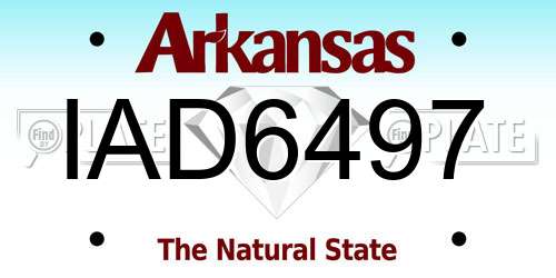IAD6497 Arkansas License Plate