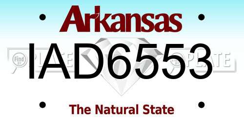 IAD6553 Arkansas License Plate