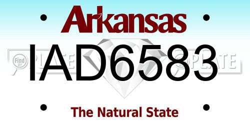 IAD6583 Arkansas License Plate