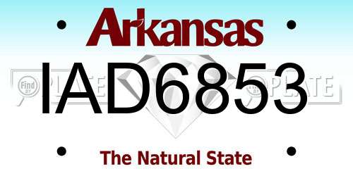 IAD6853 Arkansas License Plate