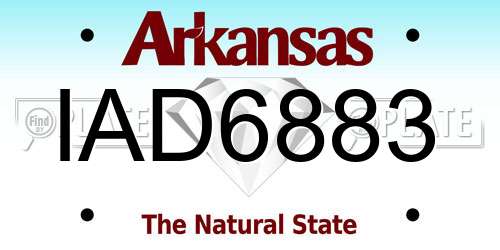 IAD6883 Arkansas License Plate