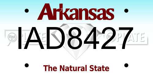 IAD8427 Arkansas License Plate