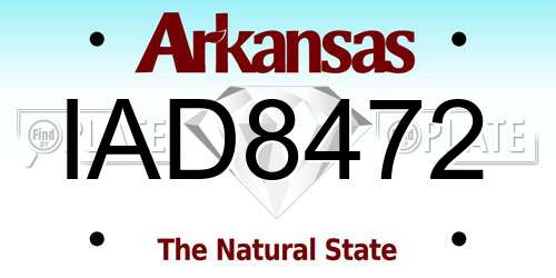 IAD8472 Arkansas License Plate