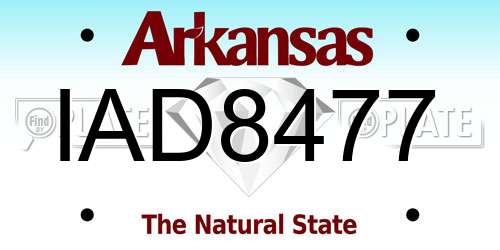 IAD8477 Arkansas License Plate