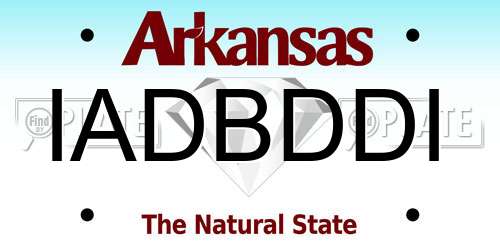 IADBDDI Arkansas License Plate