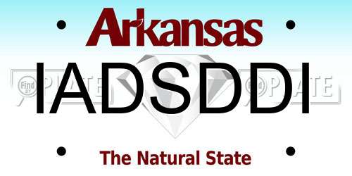 IADSDDI Arkansas License Plate
