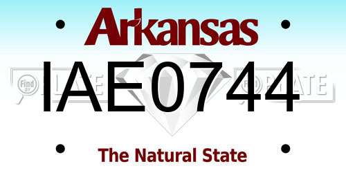 IAE0744 Arkansas License Plate