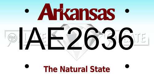 IAE2636 Arkansas License Plate