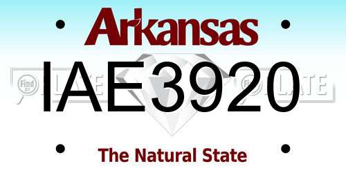 IAE3920 Arkansas License Plate