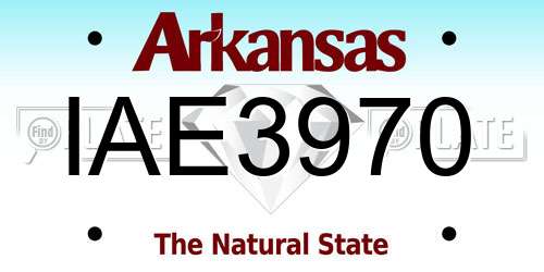 IAE3970 Arkansas License Plate