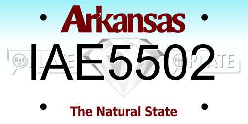 IAE5502 Arkansas License Plate