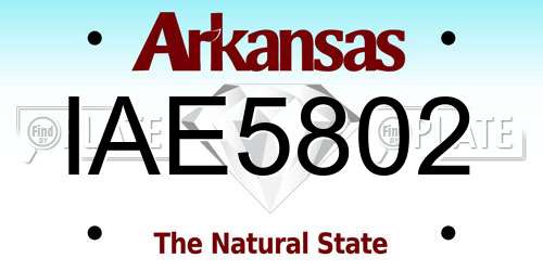 IAE5802 Arkansas License Plate