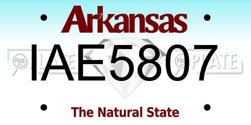 IAE5807 Arkansas License Plate