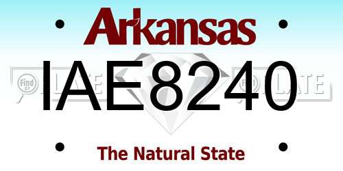IAE8240 Arkansas License Plate