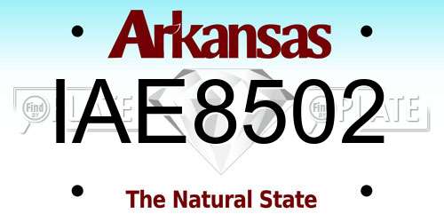 IAE8502 Arkansas License Plate