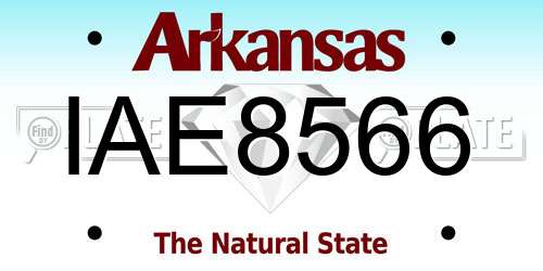 IAE8566 Arkansas License Plate
