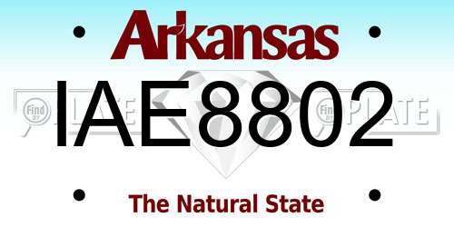 IAE8802 Arkansas License Plate