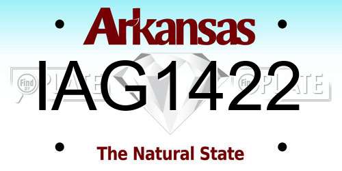 IAG1422 Arkansas License Plate