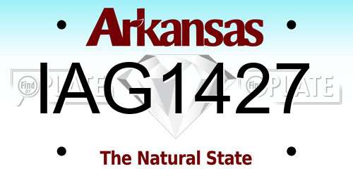 IAG1427 Arkansas License Plate