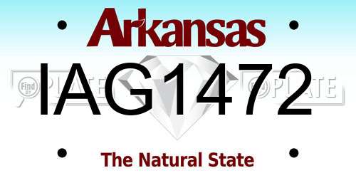 IAG1472 Arkansas License Plate