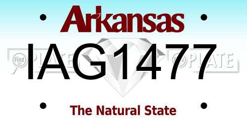 IAG1477 Arkansas License Plate