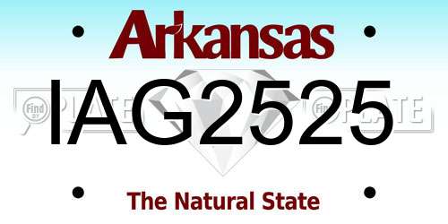 IAG2525 Arkansas License Plate
