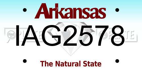 IAG2578 Arkansas License Plate