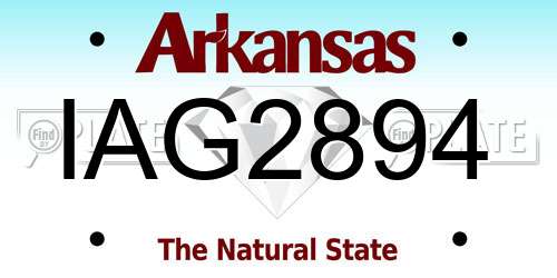 IAG2894 Arkansas License Plate