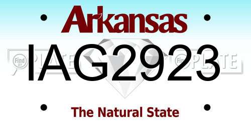 IAG2923 Arkansas License Plate