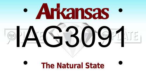 IAG3091 Arkansas License Plate