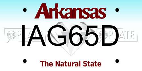 IAG65D Arkansas License Plate