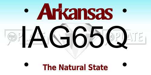 IAG65Q Arkansas License Plate