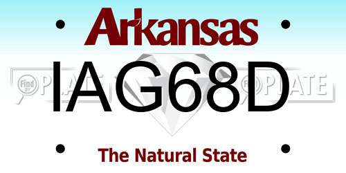 IAG68D Arkansas License Plate