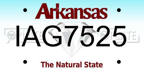 IAG7525 Arkansas License Plate