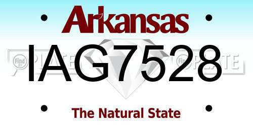 IAG7528 Arkansas License Plate