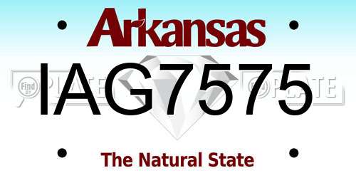 IAG7575 Arkansas License Plate