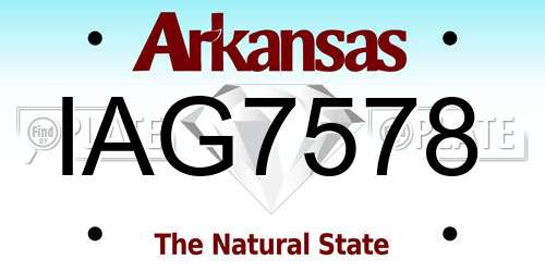 IAG7578 Arkansas License Plate