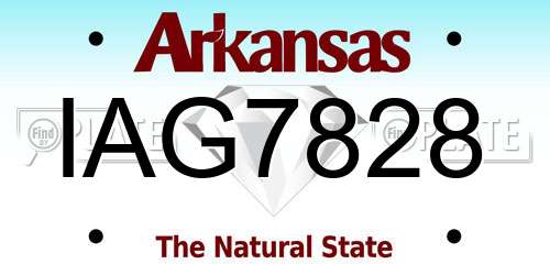 IAG7828 Arkansas License Plate