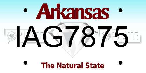 IAG7875 Arkansas License Plate